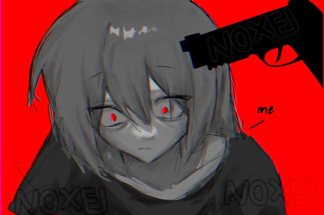 teardrops running down.