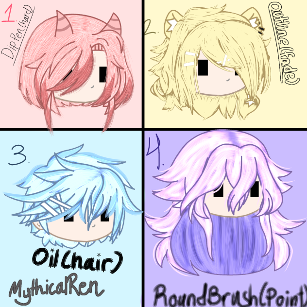 Different hair styles, Ig
