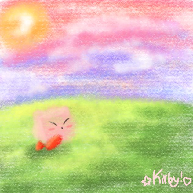 (old) kirby in crayon
