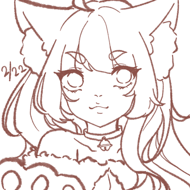 【線画】猫の日