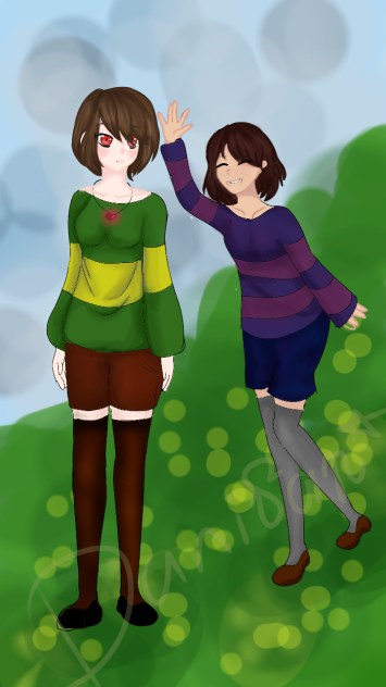 fanart de frisk y chara - ibisPaint