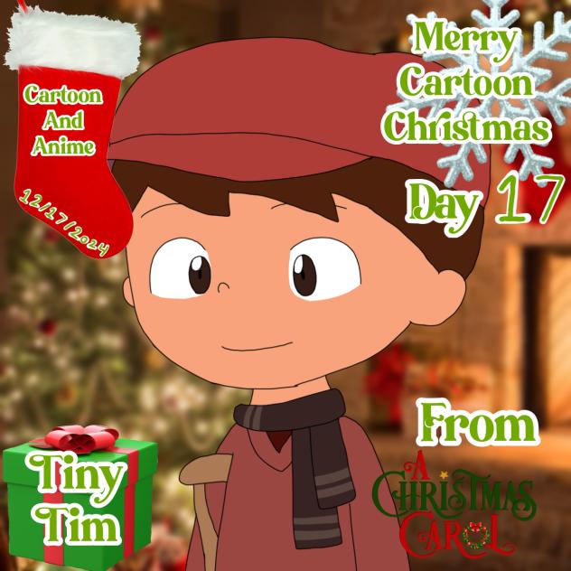 Merry Cartoon Christmas Day 17 Tiny Tim