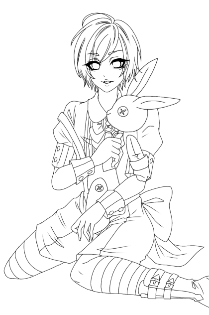 【線画】少年アリス