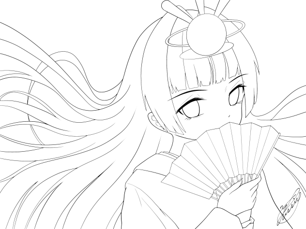 Ohinasama in love（線画）