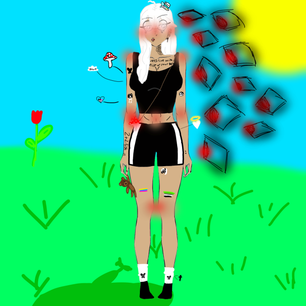 my gacha OC Esther drawn in my style