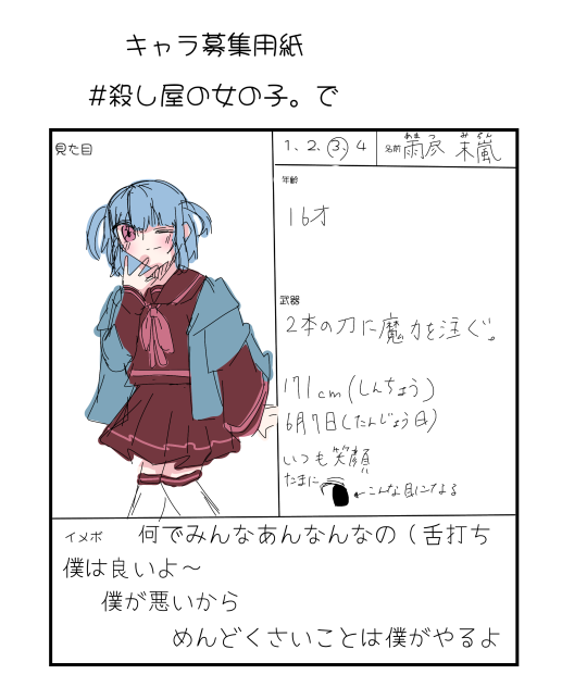 キャラ募（（雑注意