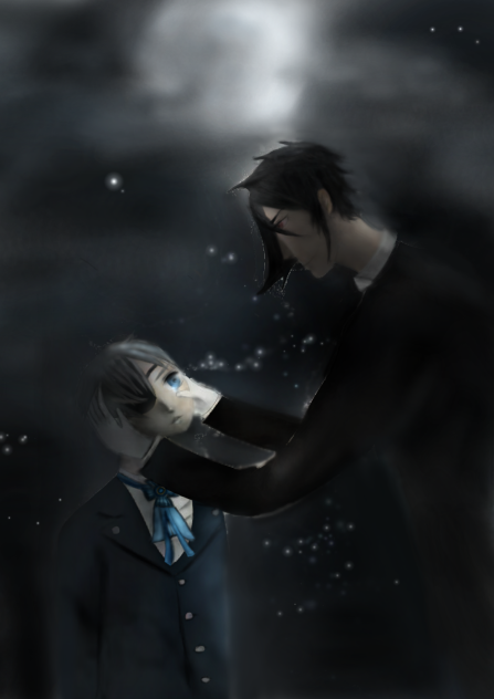 Ciel and Sebastian in the moonlight - ibisPaint