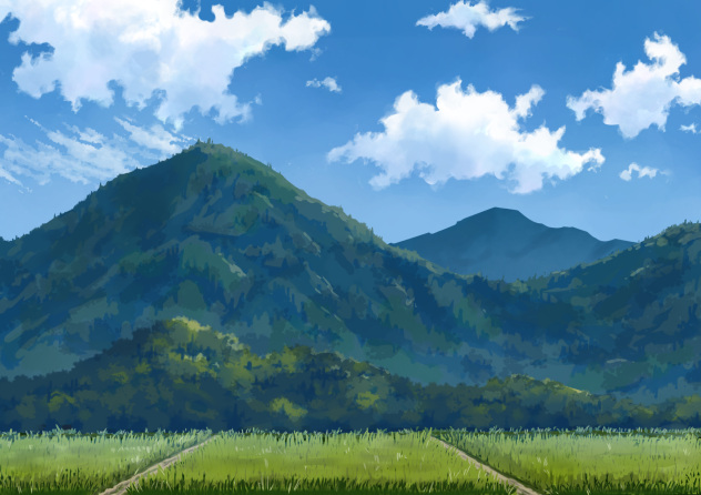 山と青田（昼）