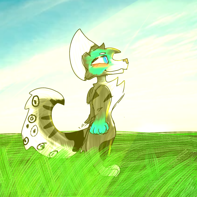 husky anthro character in the sun