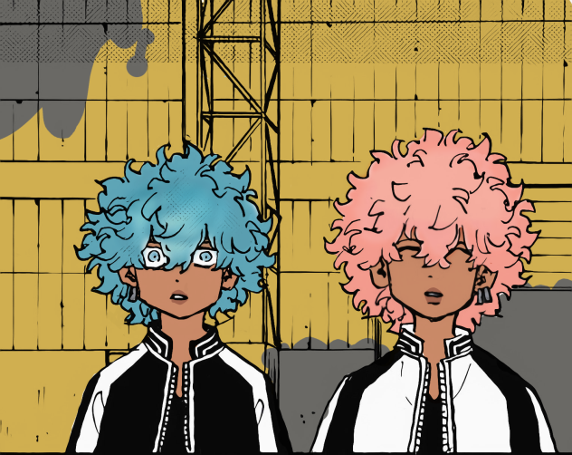 smiley and angry blasian manga panel - ibisPaint
