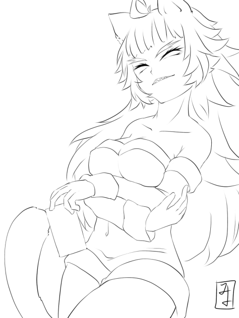 寅姐さん　line art