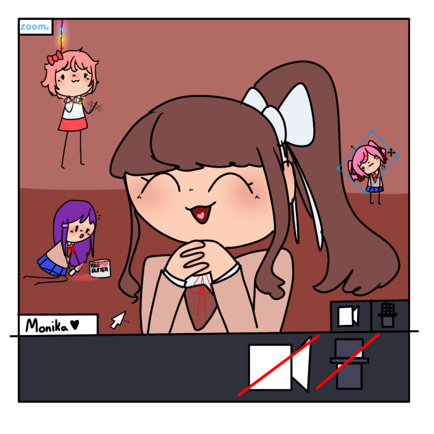 monika on a zoom call