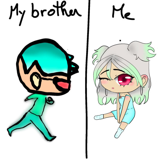 My little brother vs me