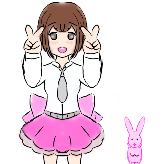 アイドルの女の子とうさぎちゃん