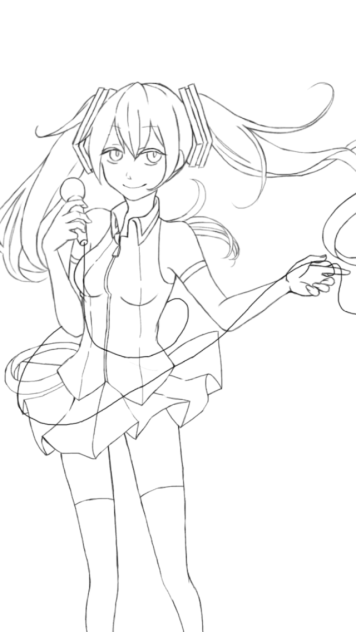 初音ミク線画