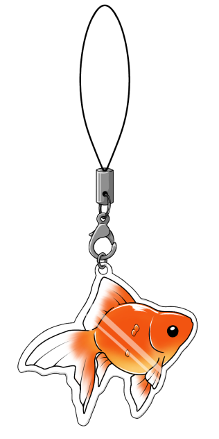 金魚のアクリルストラップ