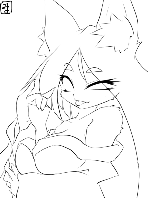 モフモフお稲荷サマ　line art