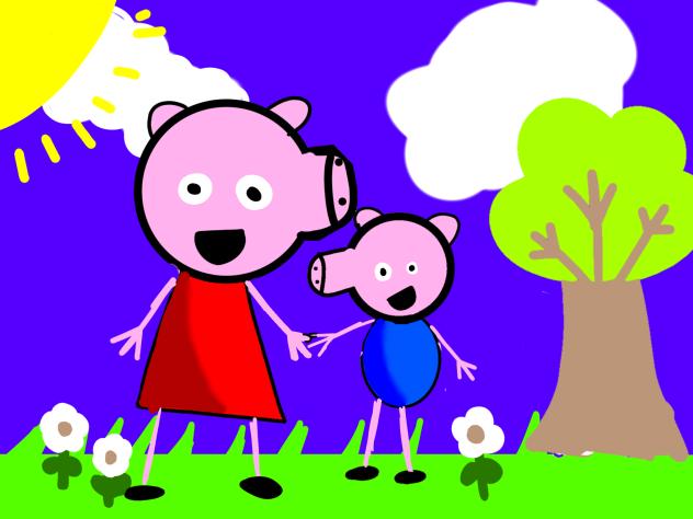 Peppa pig and George Pig - ibisPaint