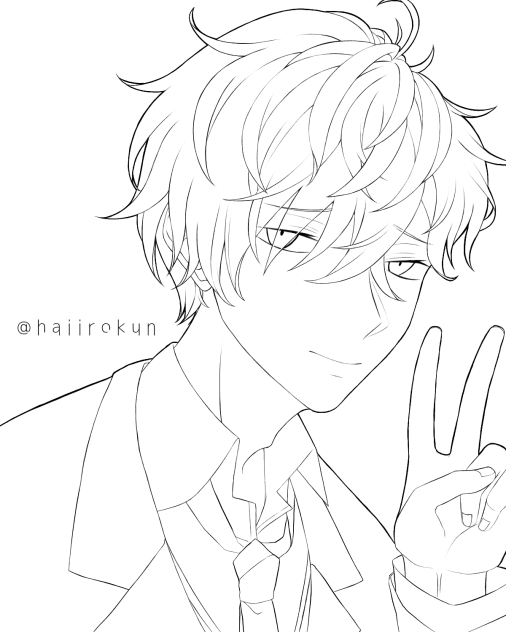 笑顔の独歩（塗り絵）