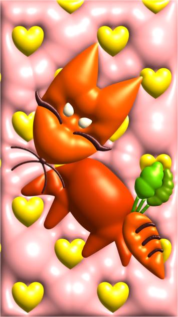 きつねにんじんのぷっくり壁紙