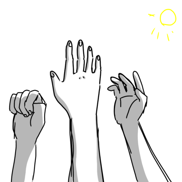 子供の手と影の付け方