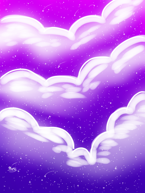Clouds and stars - ibisPaint