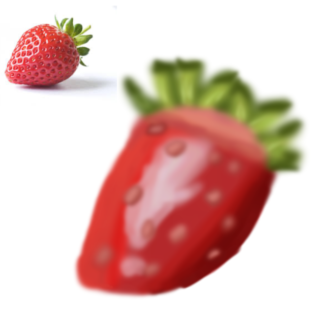 Realistic ig deformed strawberry