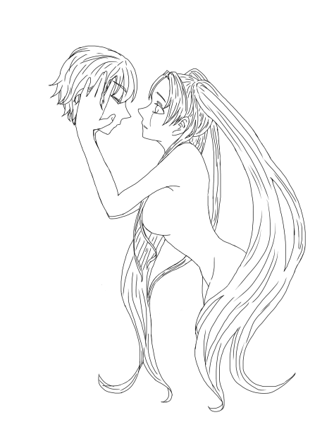 愛しい人 線画 塗ってください