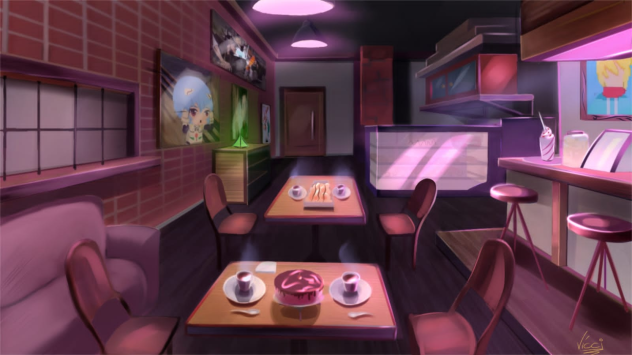 Coffee shop anime - ibisPaint
