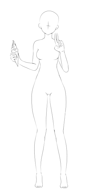 Summer-Pose Holding Ice Cream
