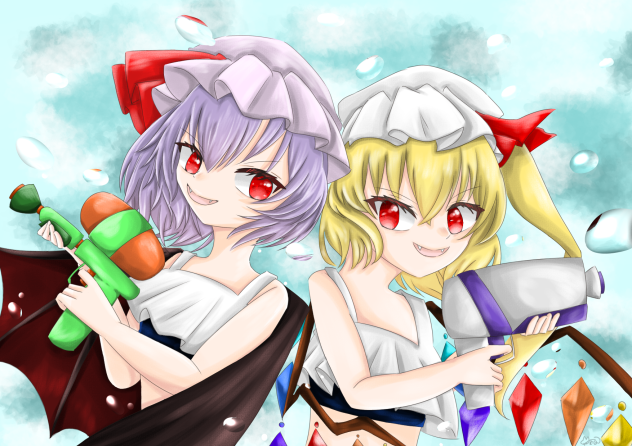 スカーレット姉妹の水遊び