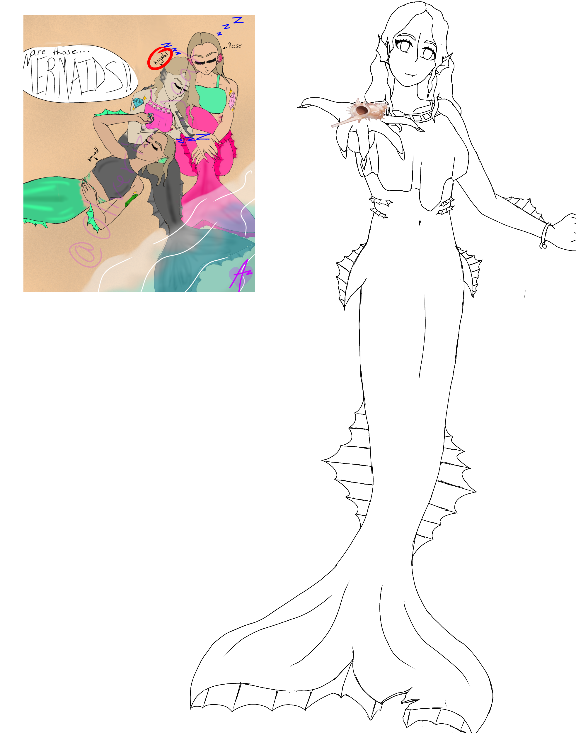 Krystal ref sheet (line art) - ibisPaint