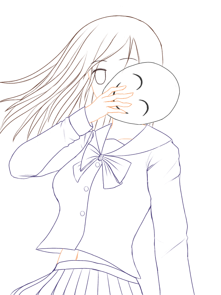 偽りの自分を捨てて 線画 Ibispaint