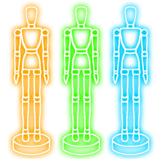 drawing mannequin neon icon 1