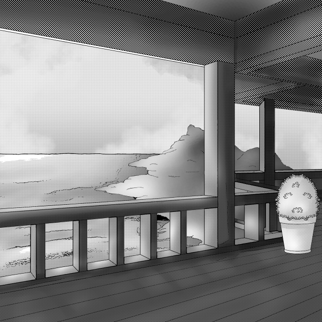 balcony view manga style