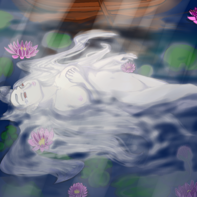 睡蓮と船