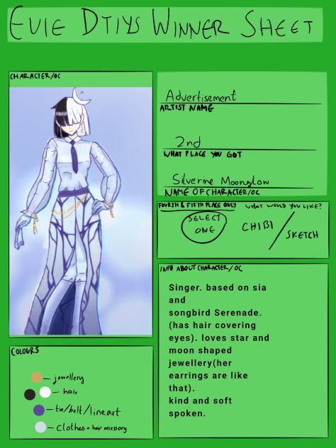 prize sheet
