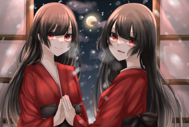 六華舞う百夜月。