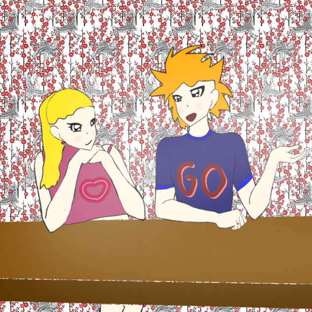 Conversation girl and boy - ibisPaint