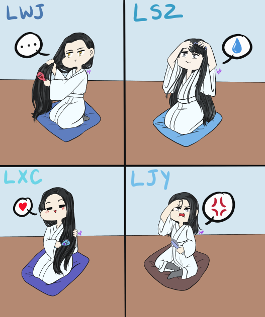 Lan Sect Bois Brushing Their Hair
