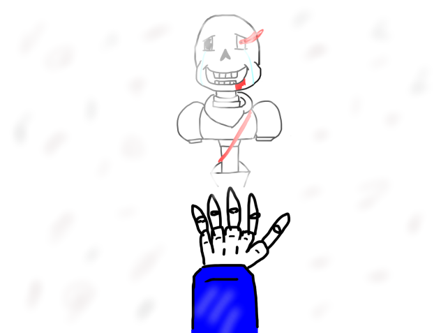 Undertaleパピルスがやられ手を伸ばすサンズ