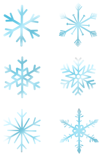 Winter snow flakes (coloured)