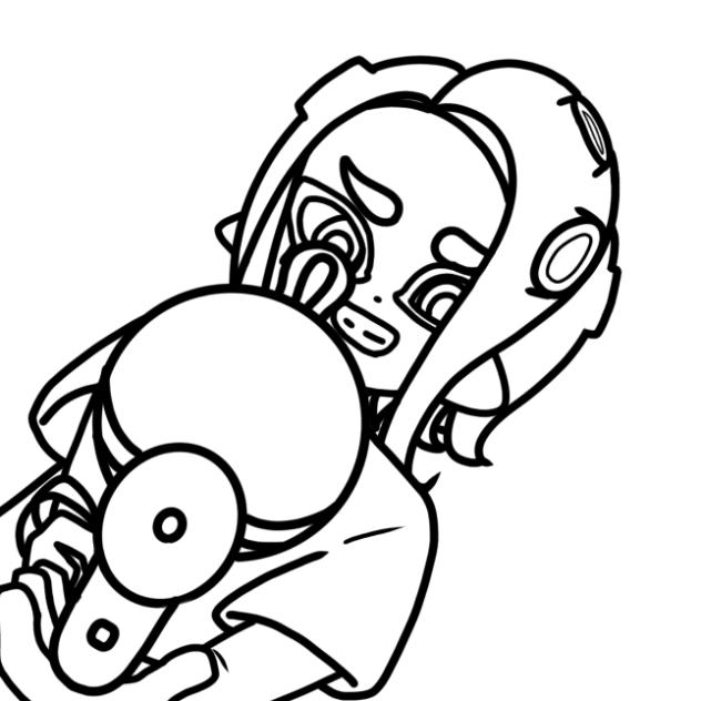 タコガール　塗り絵