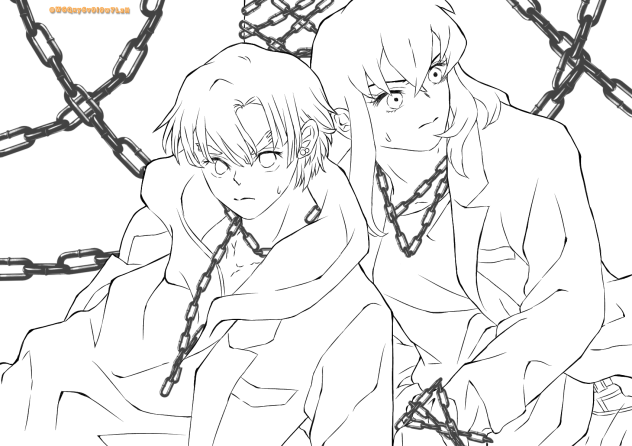 囚われの身 の線画