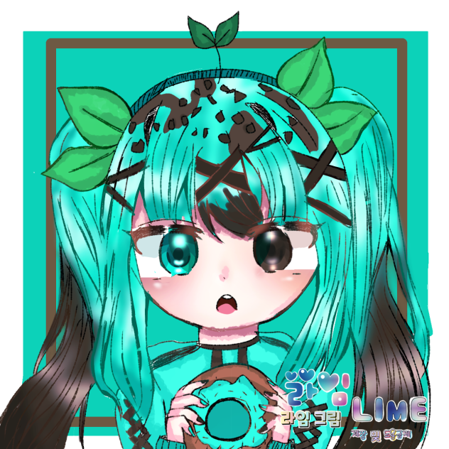 민트초코 의인화 자캐!  민티💙💚 Minty💙💚
