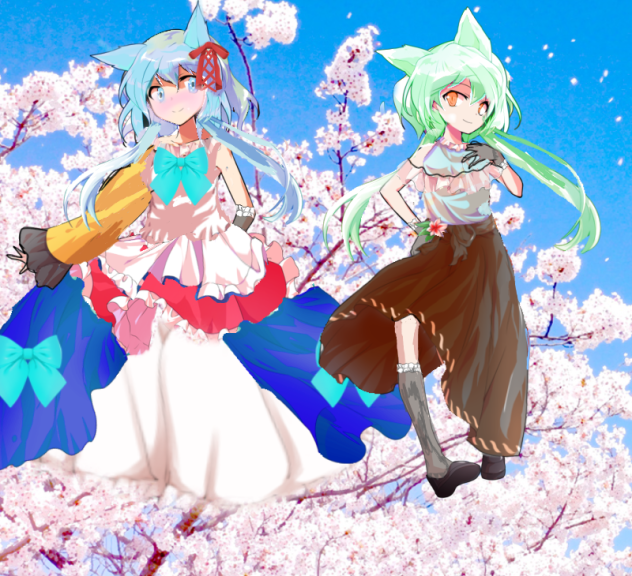 東方立ち絵改変(姫様とメイド)