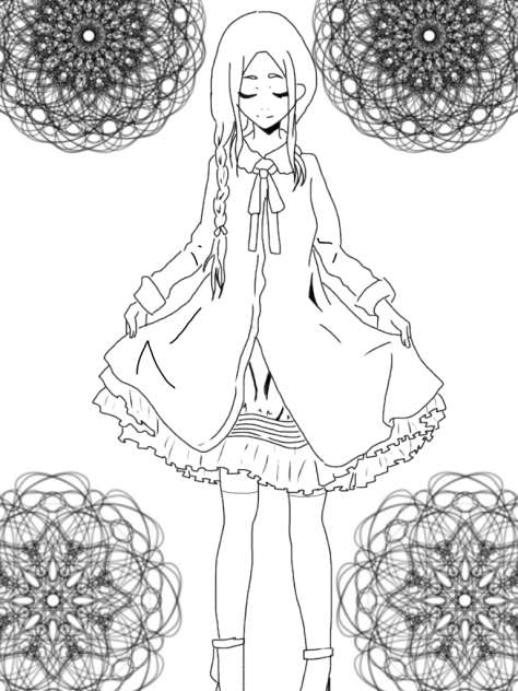 少女 線画 誰か塗ってください