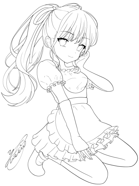 りとさんハッピーバースデー（線画）