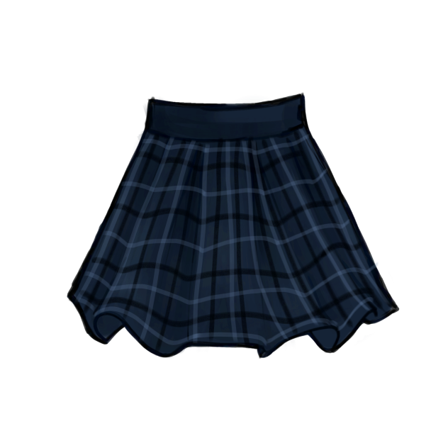 comfy uniform skirt (blue)