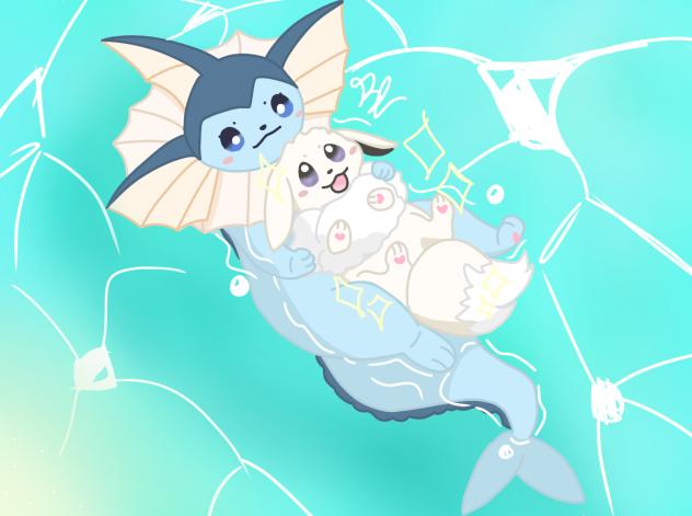 Vaporeon and Eevee 🫶